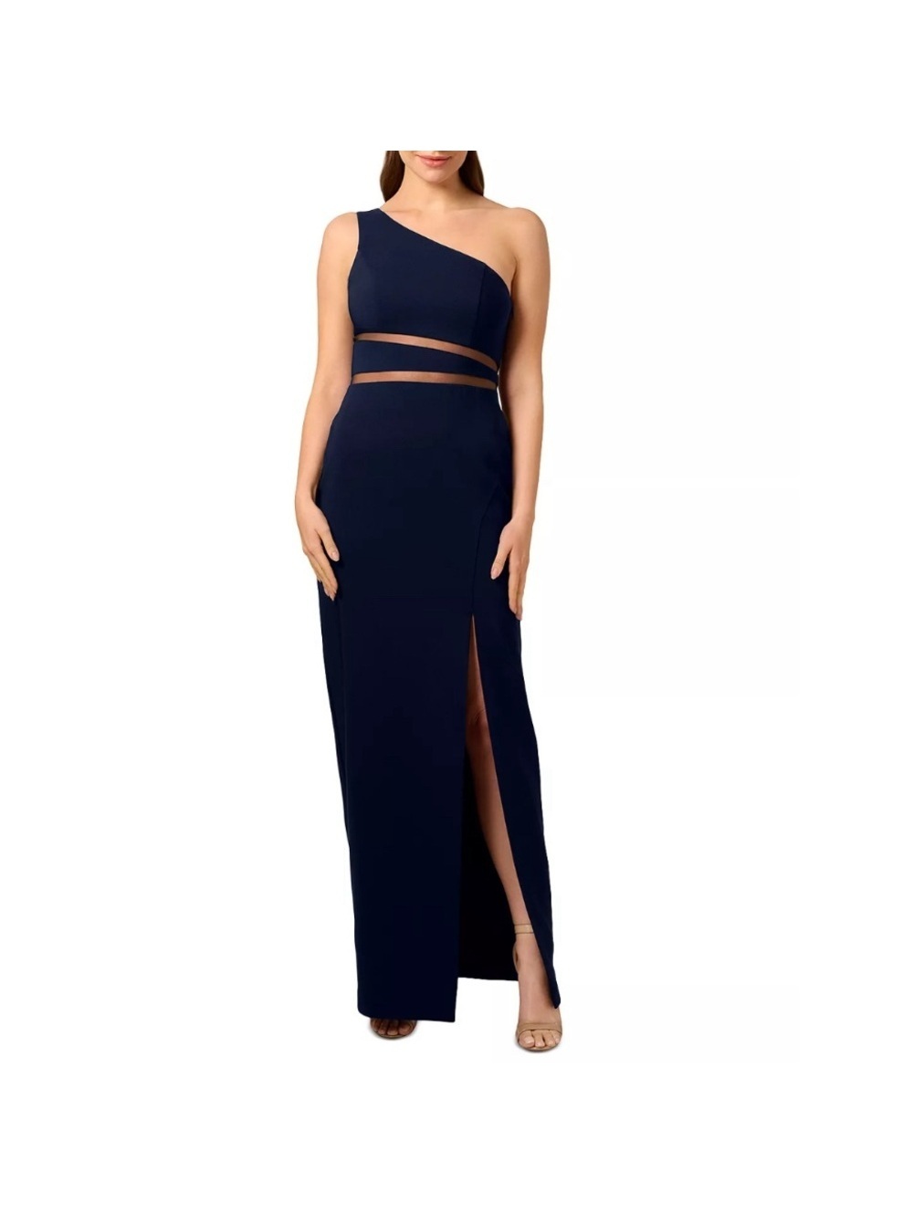 Liv Foster One Shoulder Cutout Gown, Twilight/Navy Maxi Size 12 New w/Tag $350